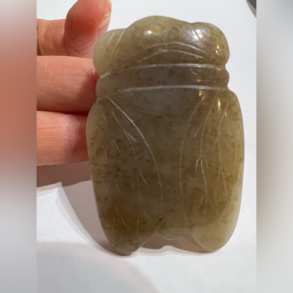 Hetian white jade cicada jade pendant